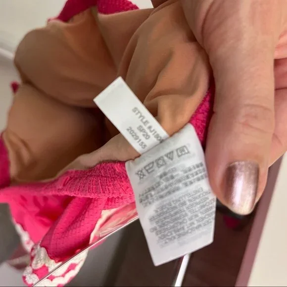 J. Crew Ruffle Bandeau One-Piece with Rickrack in Pink NWT 6 - Picture 9 of 10